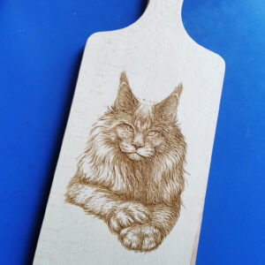 dekorativní dřevěné prkénko kočka