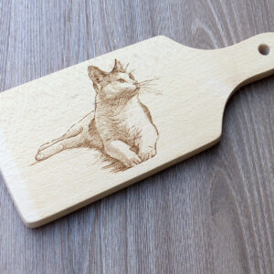Dekorativní dřevěné prkénko kočka